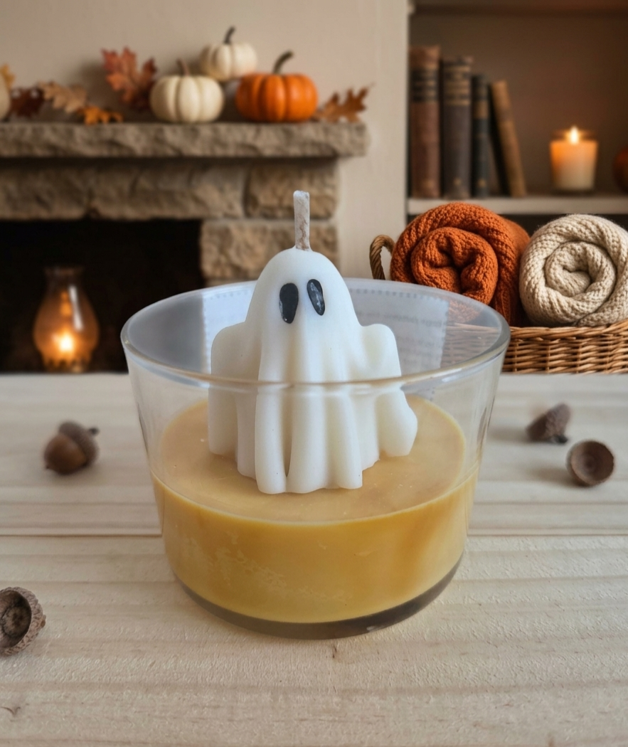 Bougie fantôme Halloween, parfum La nuit du loup